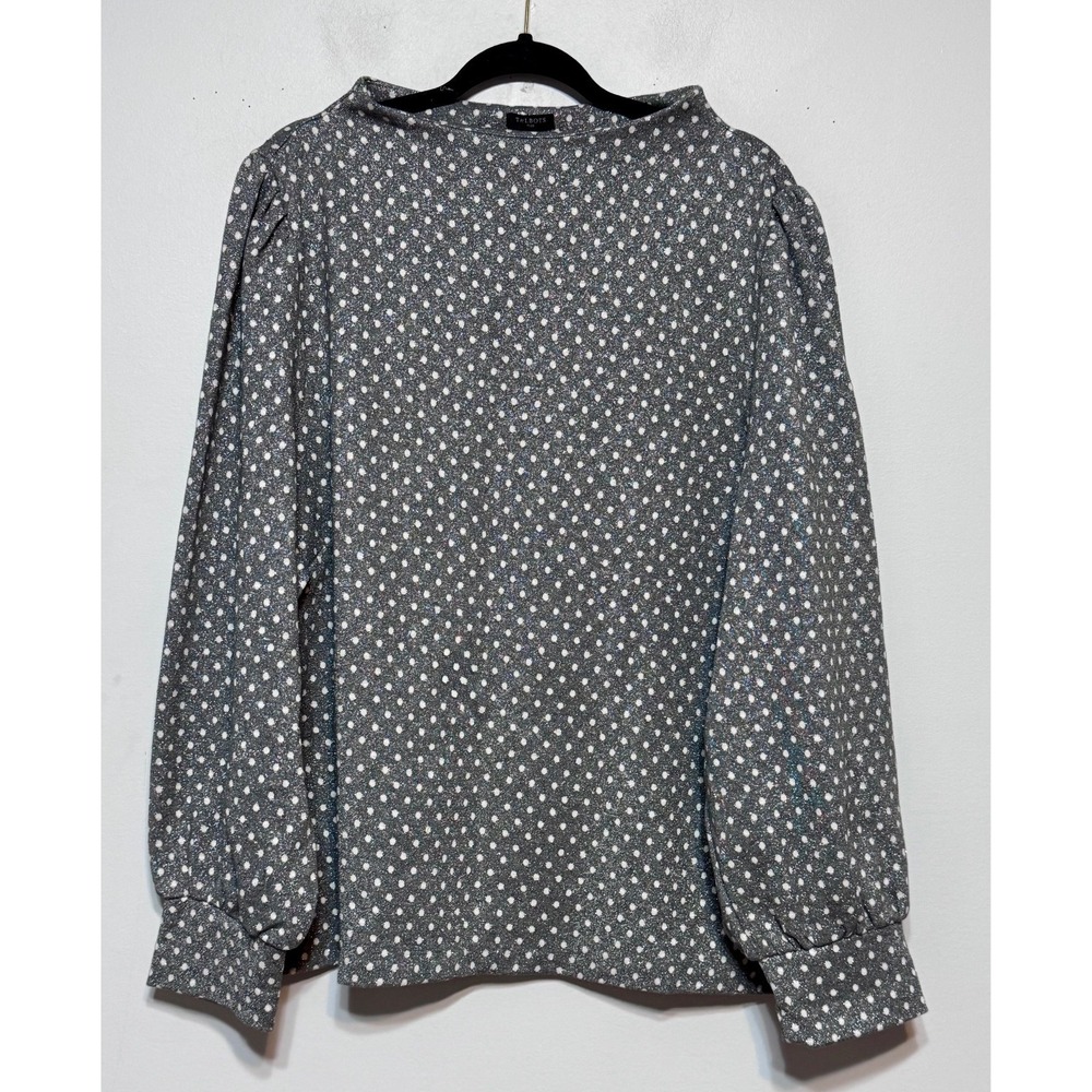 Talbots Gray Floral Dot Long-Sleeve Tunic